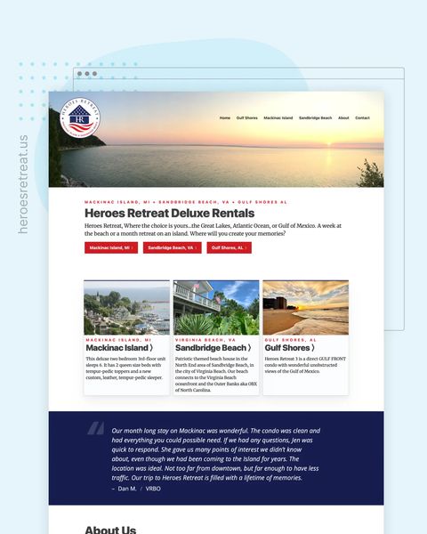 Heroes Retreat Featured Website