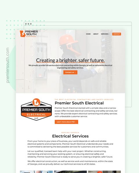 Premier South Electrical Featured Website