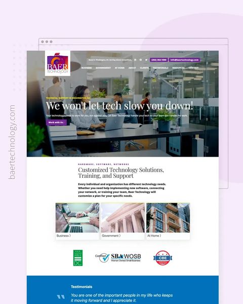 Baer Technology Featured Website