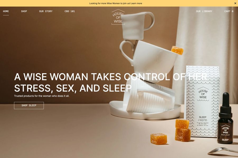 content marketing creator example, house of wise website screenshot