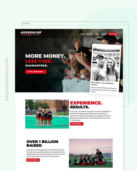 Adrenaline Fundraising Montana Featured Website