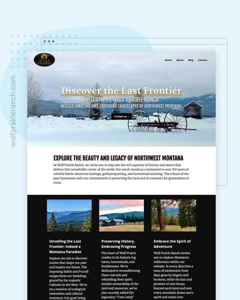 Wolf Prairie Ranch Featured Website