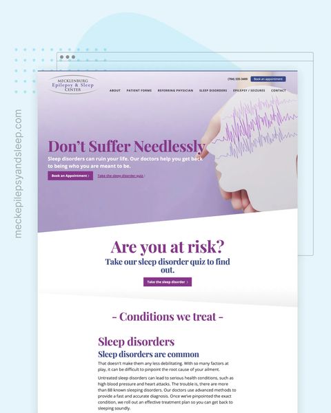Mecklenburge Epilepsy and Sleep Center Featured Website