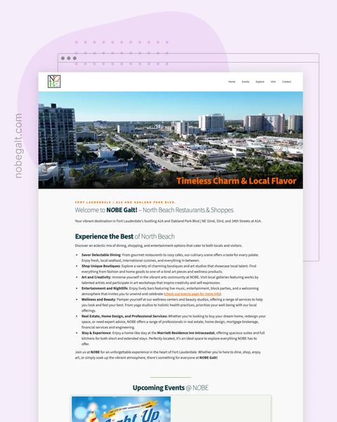 NOBE Galt Featured Website