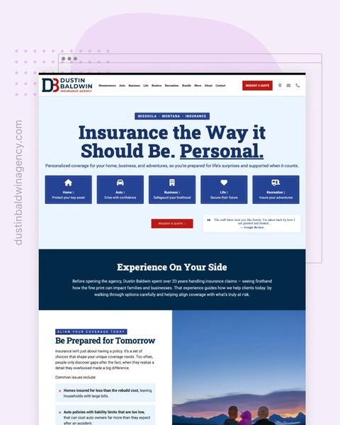 Dustin Baldwin Insurance Agency Featured Website