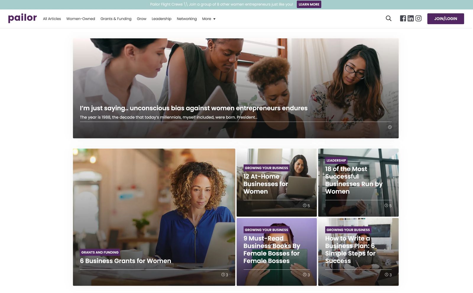 example of community content creator, pailor website screenshot