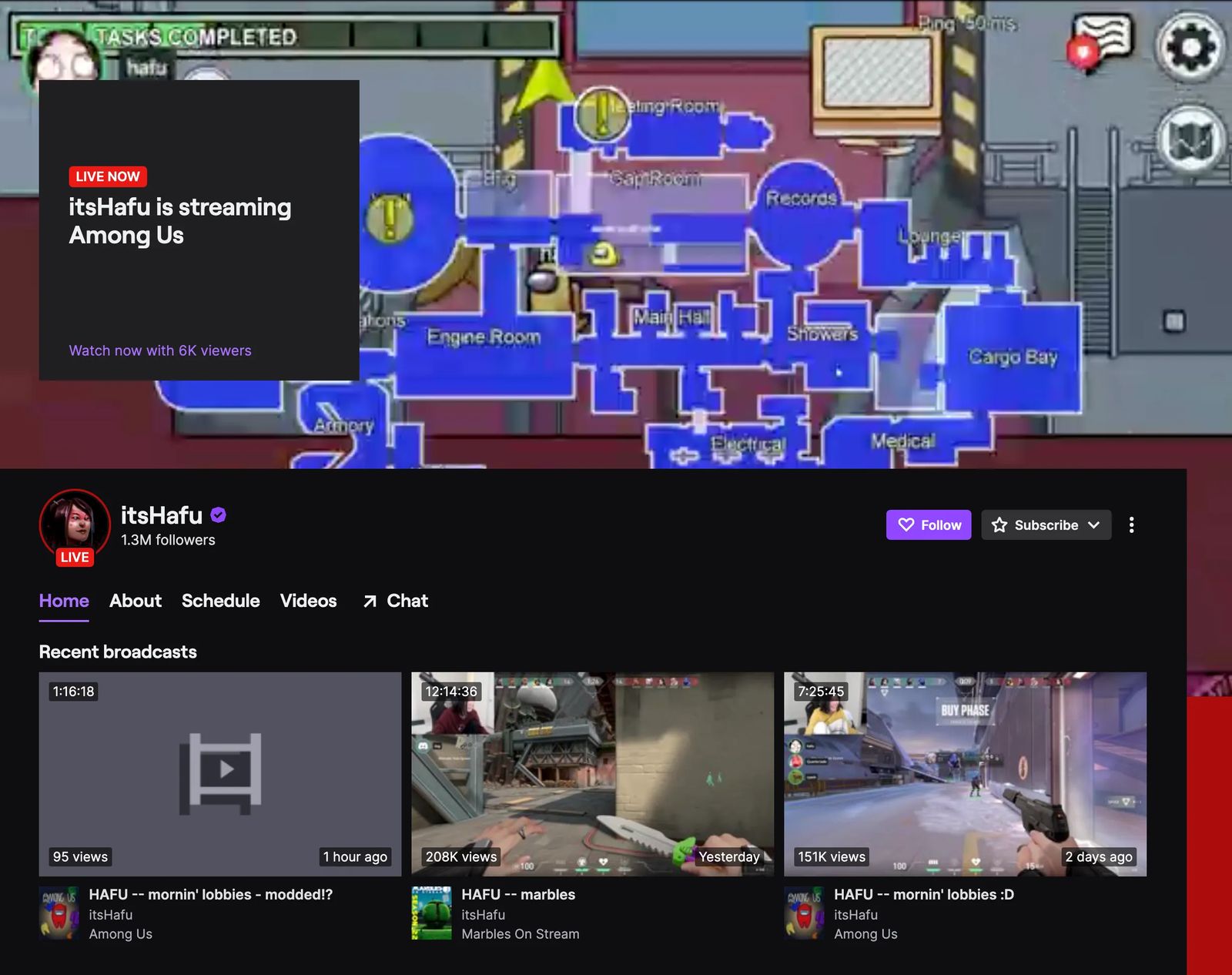 video game streaming content creator example, itshafu twitch screenshot
