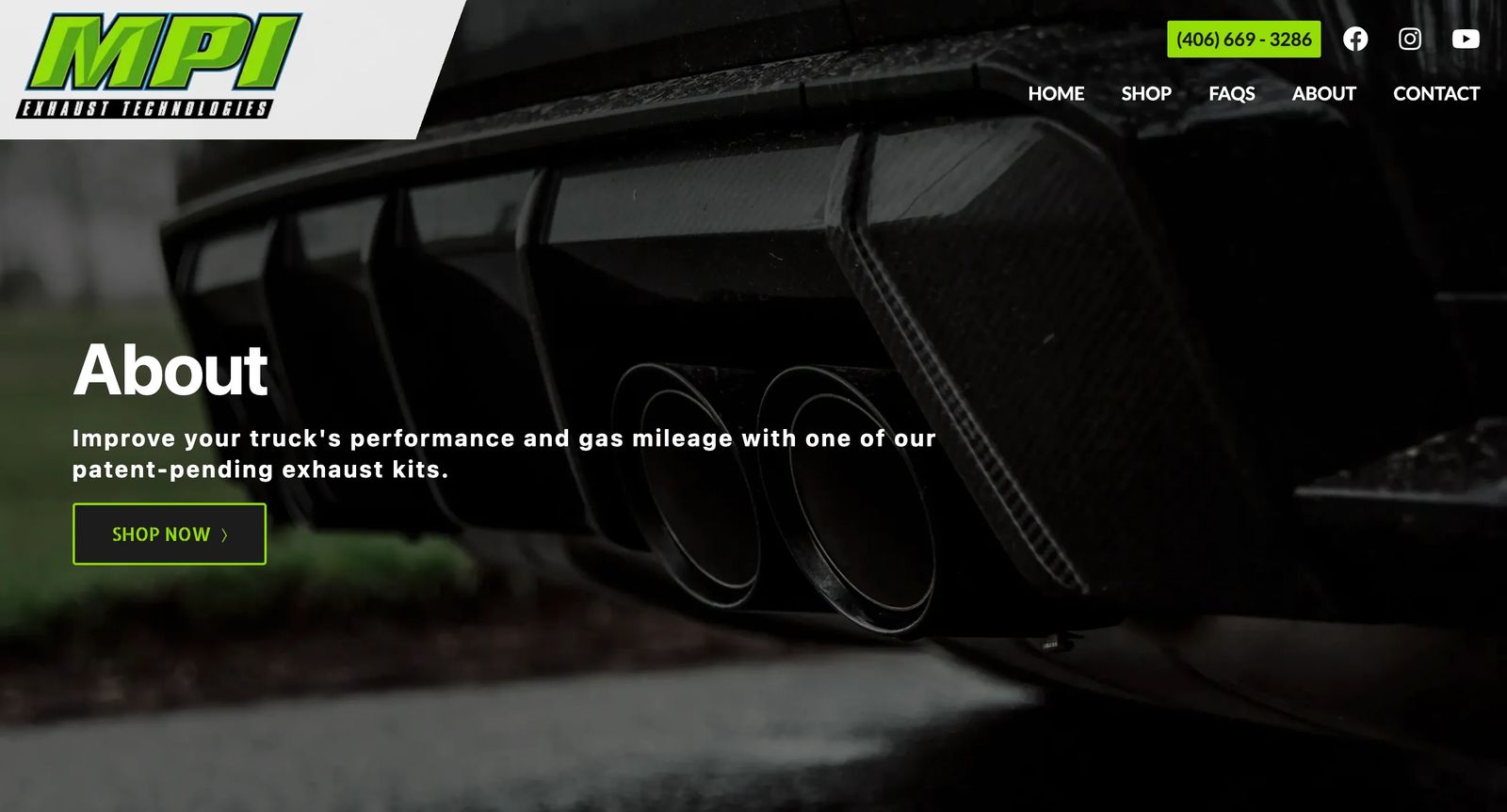 example of about page featuring MPI Exhaust technologies