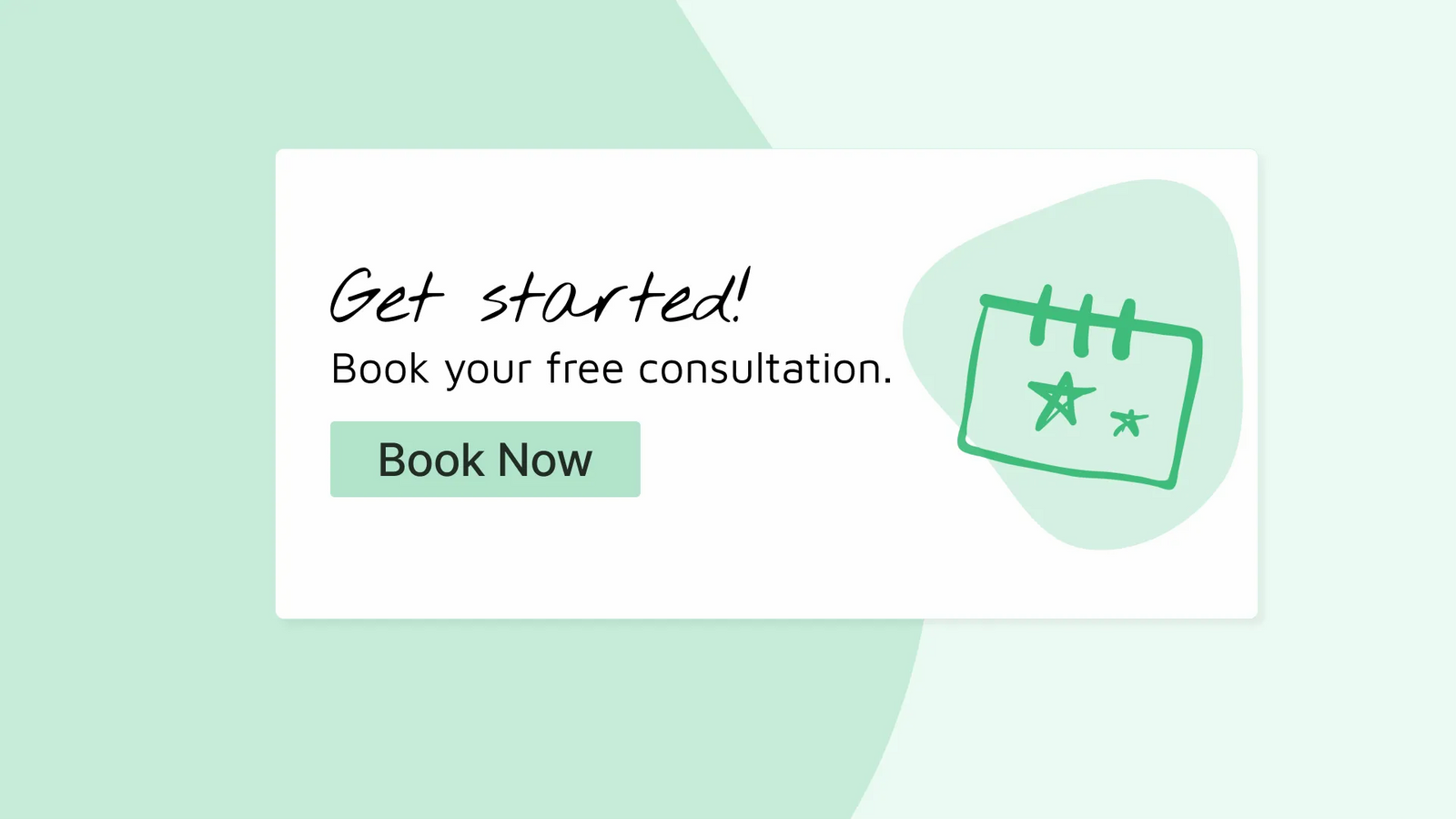 book a consultation button close up example for small busines website