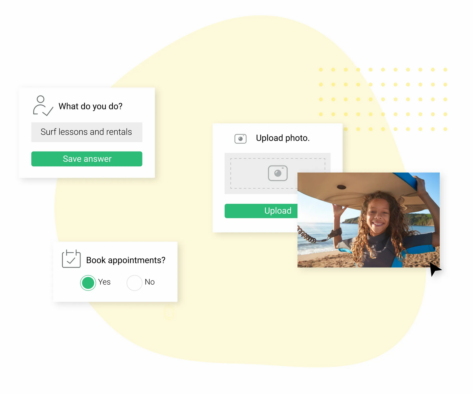 Create your website just by answering questions