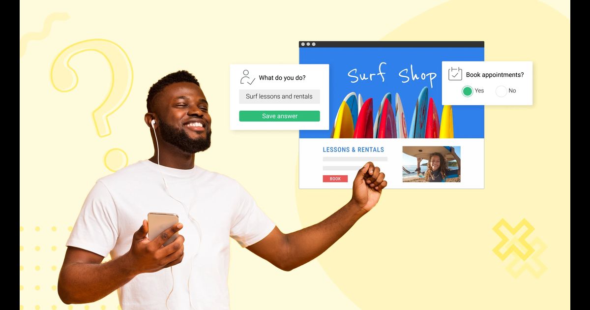 Create your website just by answering questions